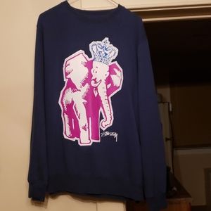 Stussy Sweaters - Stussy Elepant Crown Crew Vintage 90s Stussy Sweaters - Stussy Elepant Crown Crew Vintage 90s